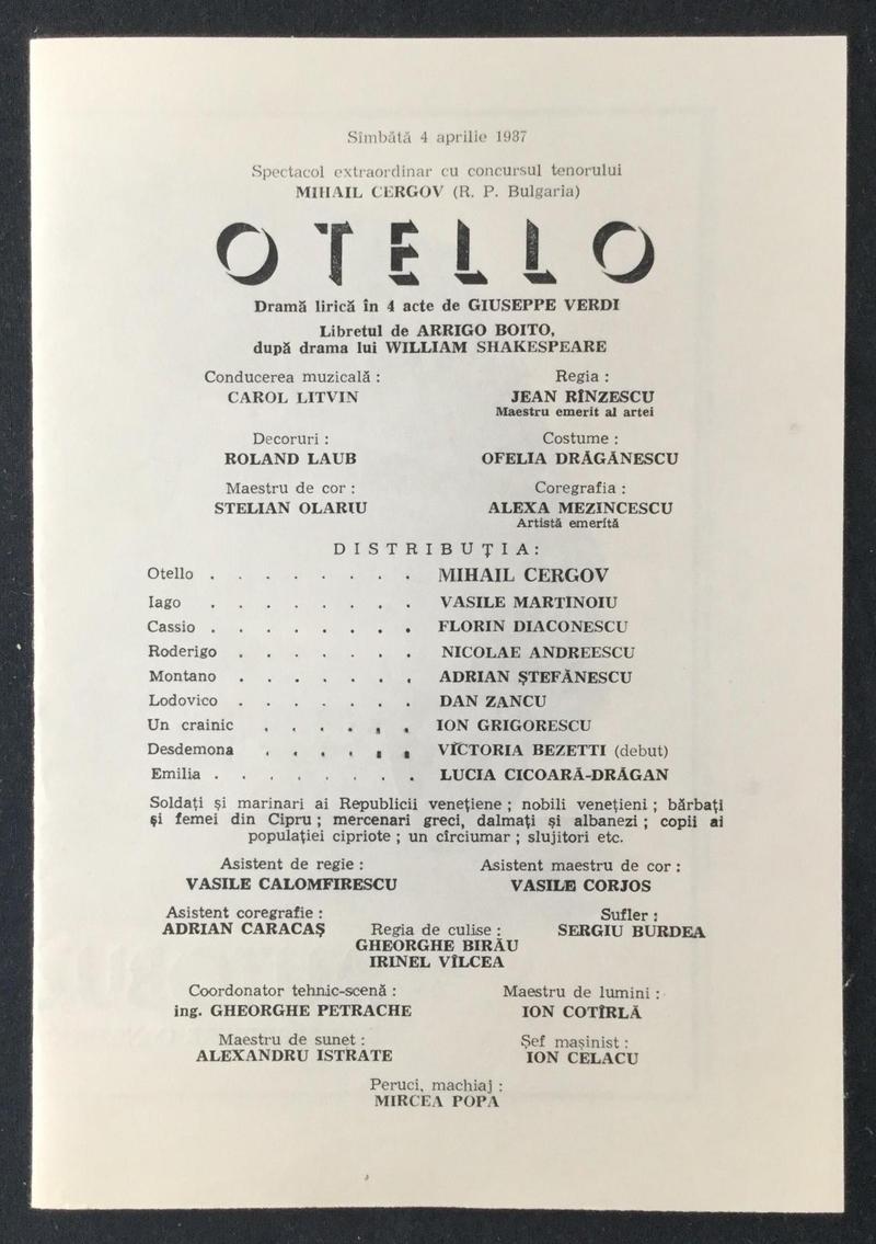 Iago în Otello, 4 apr. 1987