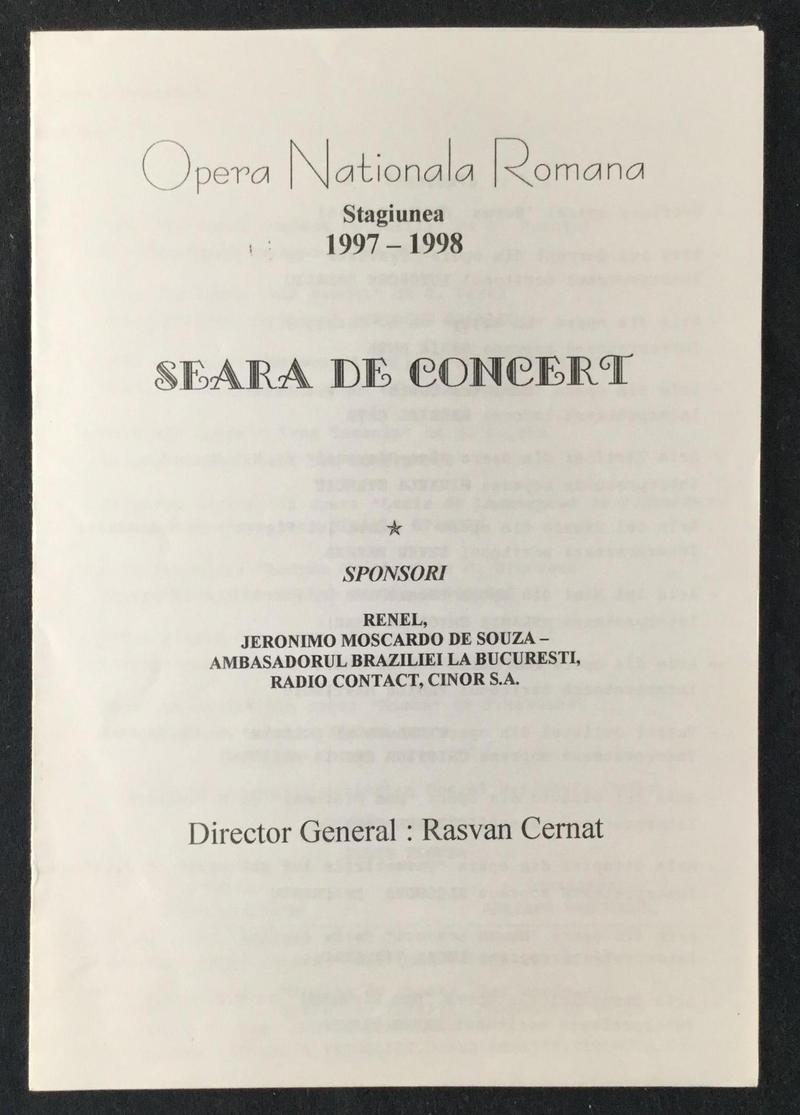 Concert cu orchestra - au cântat I: Basalic, Busă, Cățe, Stanciu, Barnea, Ghioaldă, Eremia, Țibuleac, II: Bușă, Basalic, Agachi, Dumitrescu, Stanciu, Ghioaldă Tonca, dirijor Iurie Florea, 4 apr. 1998 (imaginea 1 din 3)