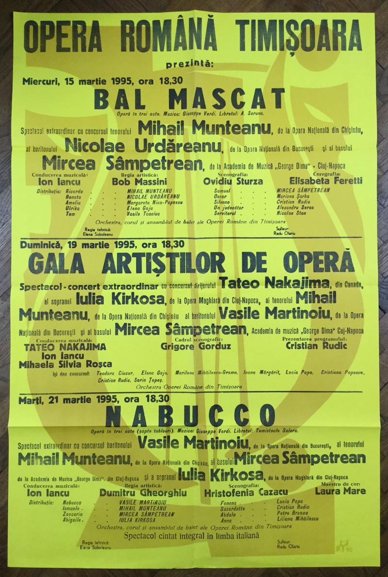 Nabucco în Nabucco, 21 mar. 1995