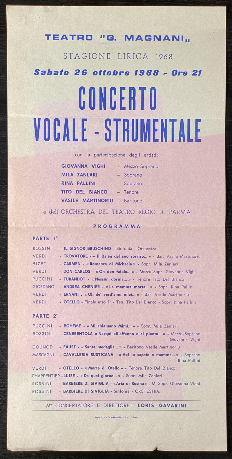 Concert la Fidenza, 26 oct. 1968 (imaginea 1 din 2)