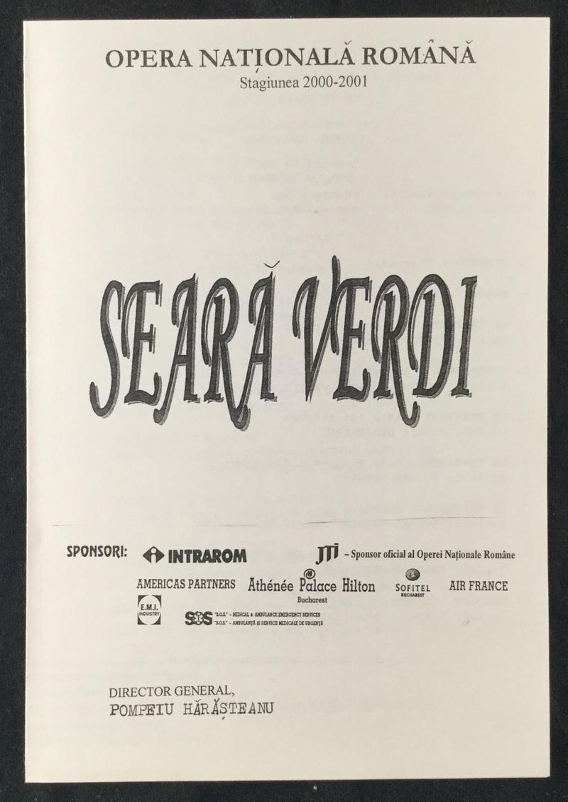 Concert aniversar Verdi cu Vicențiu Țăranu, Dorina Cheșei, Fl. Diaconescu, Roxana Briban, N. Urdăreanu, Cornelia Oncioiu, Iordache Basalic, Ecat. Țuțu, P. Hărășteanu, Mih. Stanciu, A. Alexandru, M. Ghioaldă, G. Năstase, H. Sandu, dirijor Cornel Trăilescu, 10 feb. 2001 (imaginea 2 din 3)