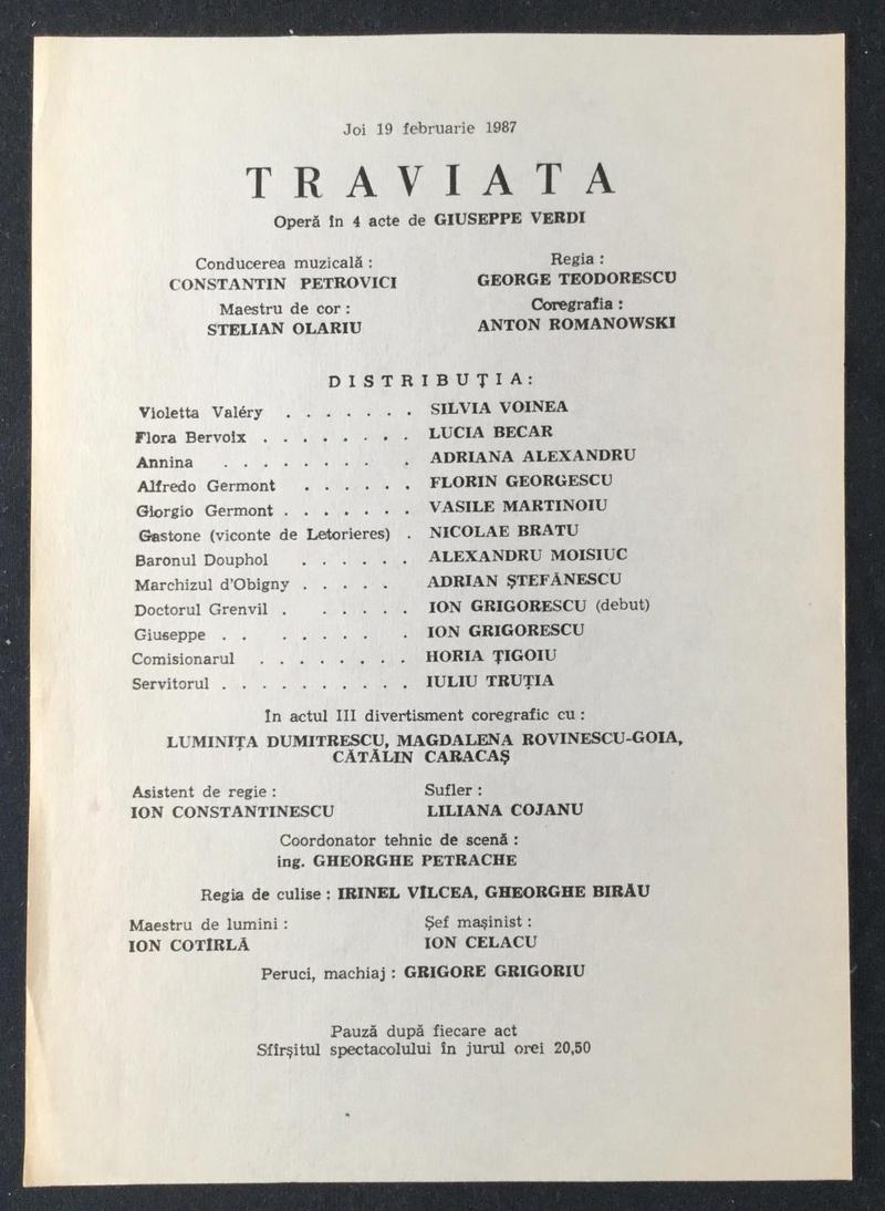 Giorgio Germont în Traviata, 19 feb. 1987