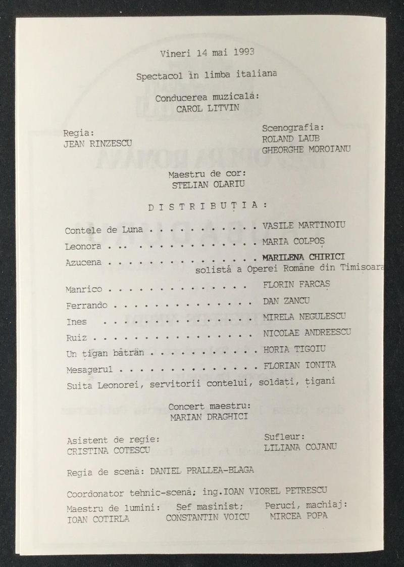 Contele de Luna în Trubadurul, 14 mai 1993 (imaginea 1 din 3)