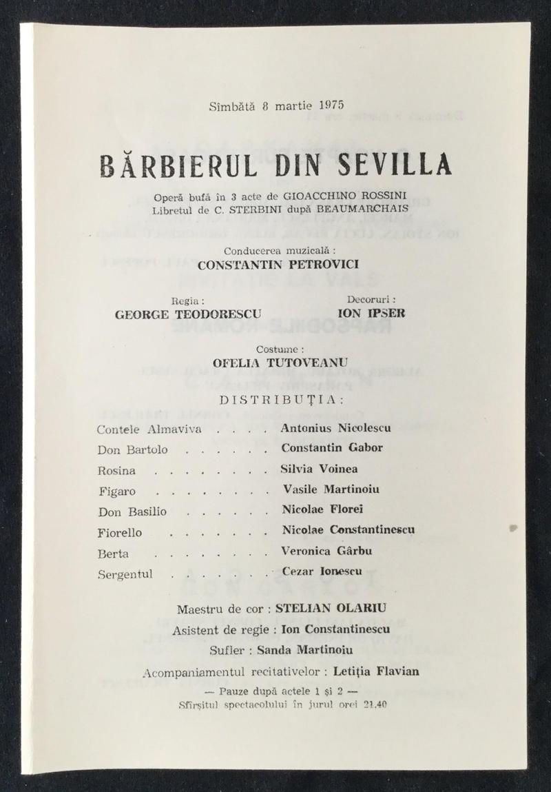 Figaro în Bărbierul din Sevilla, 8 mar. 1975 (imaginea 1 din 2)