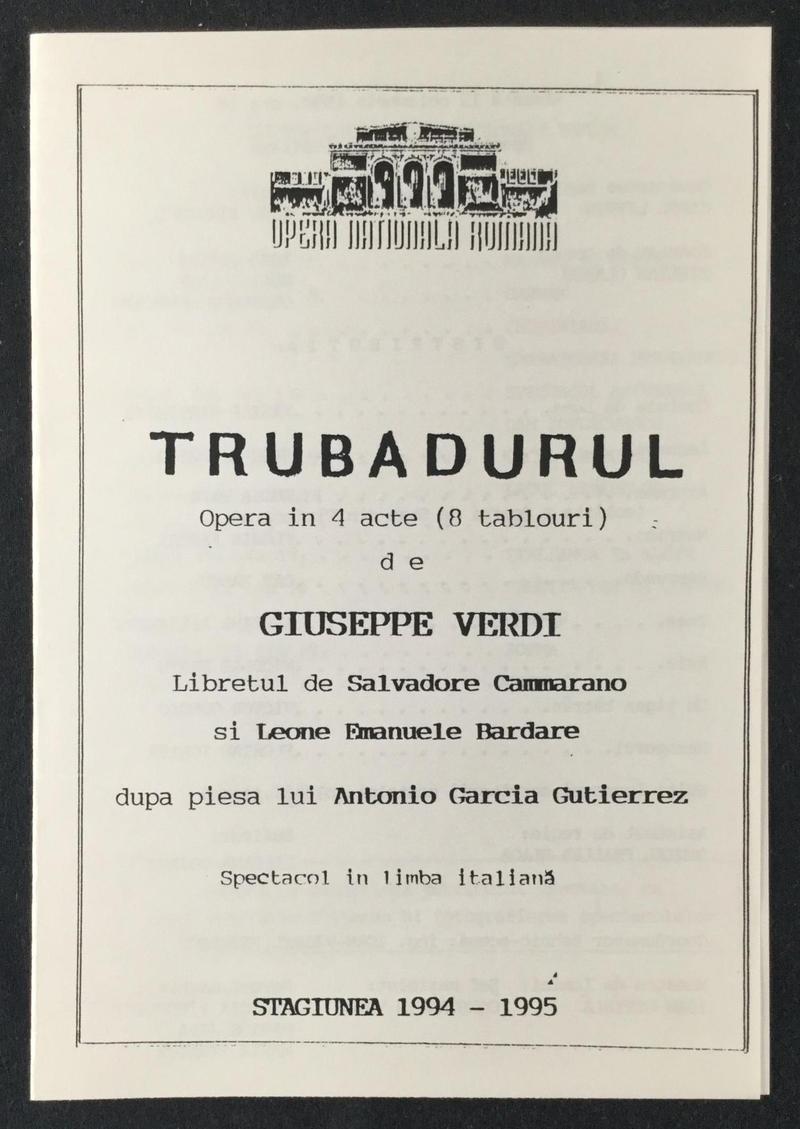 Contele de Luna în Trubadurul, 12 nov. 1994 (imaginea 2 din 3)