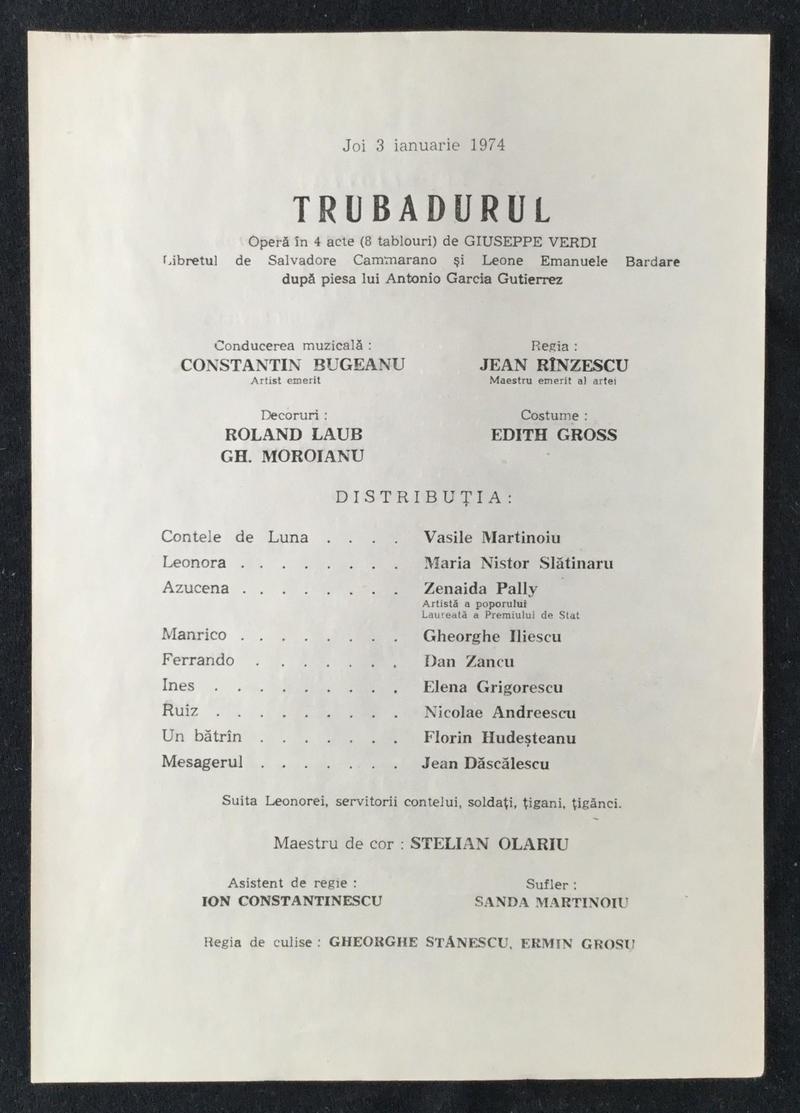 Contele de Luna în Trubadurul, 3 ian. 1974 (imaginea 1 din 2)