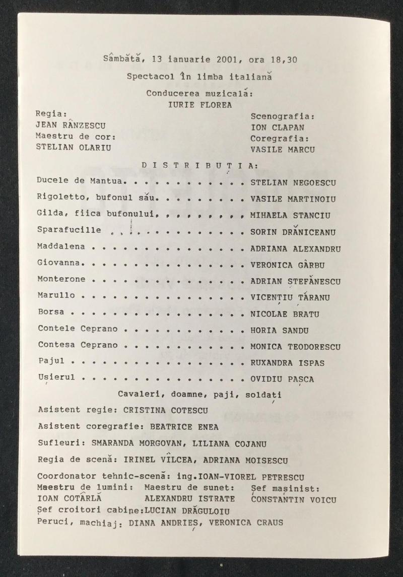 Rigoletto în Rigoletto, 13 ian. 2001 (imaginea 1 din 3)