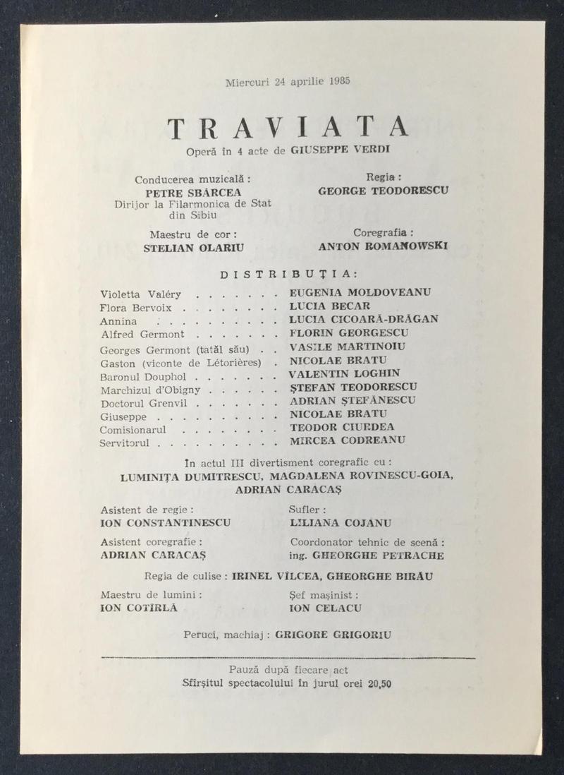 Giorgio Germont în Traviata, 24 apr. 1985