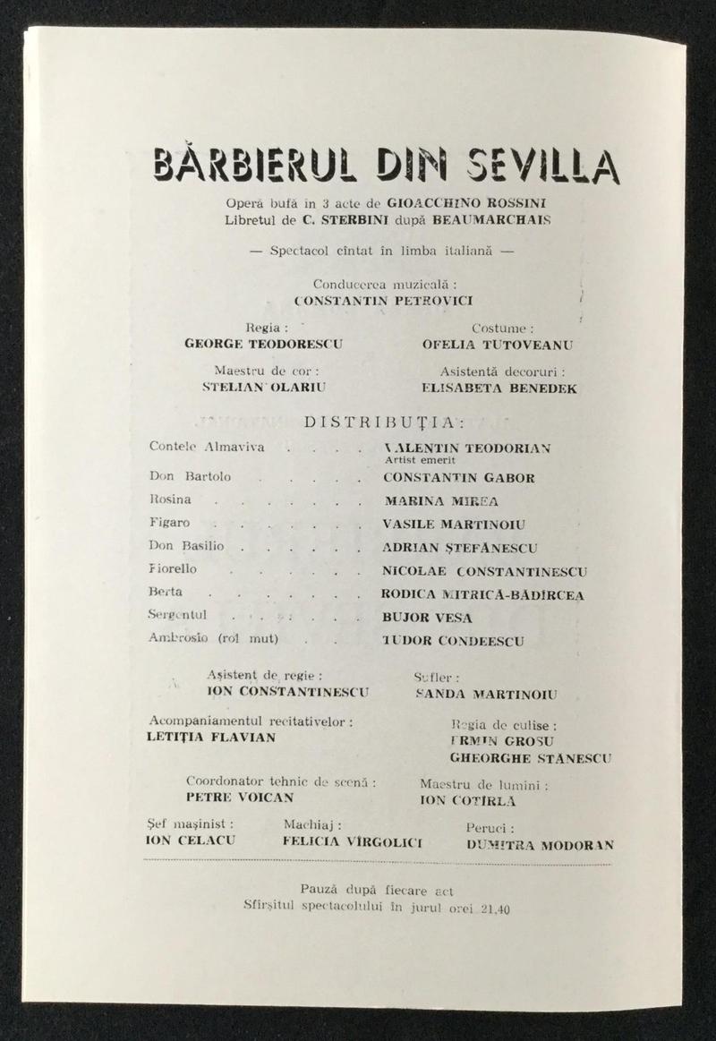 Figaro în Bărbierul din Sevilla, 27 sept. 1979 (imaginea 2 din 3)