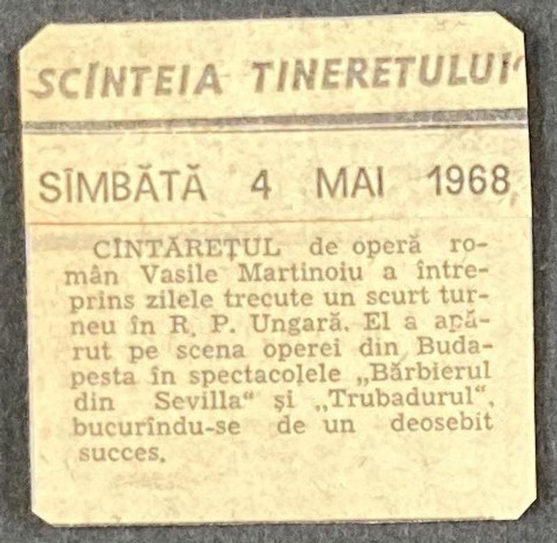 Contele de Luna în Trubadurul, 30 apr. 1968