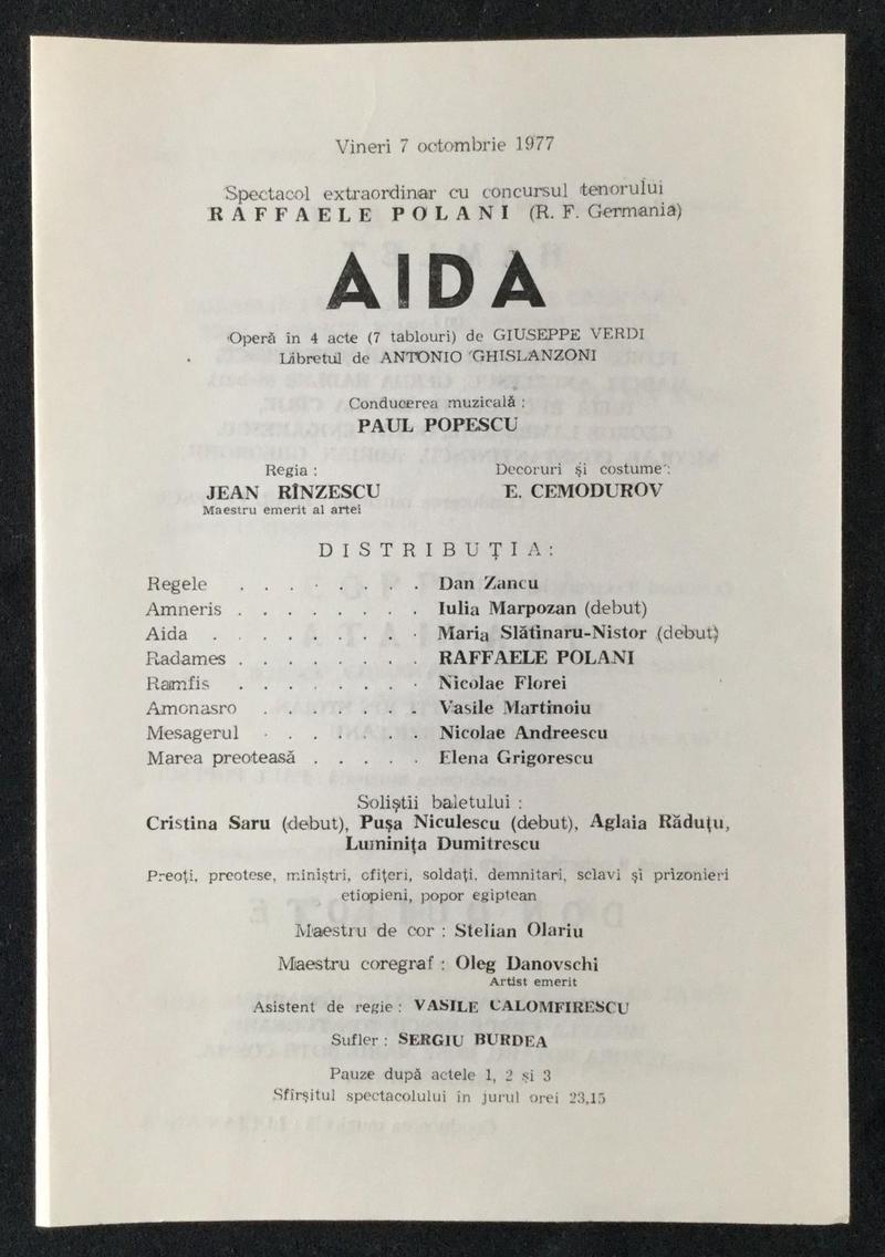 Amonastro în Aida, 7 oct. 1977 (imaginea 1 din 2)