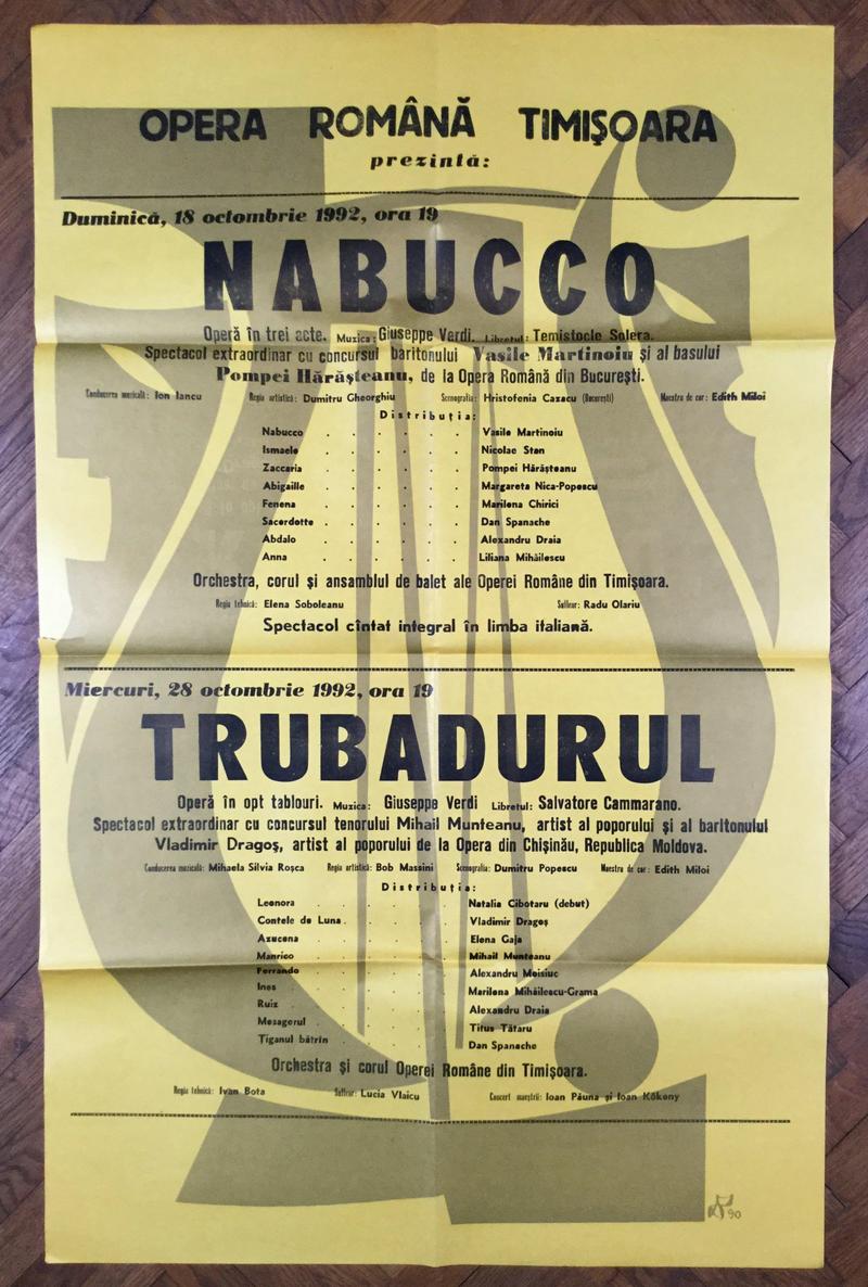 Nabucco în Nabucco, 18 oct. 1992
