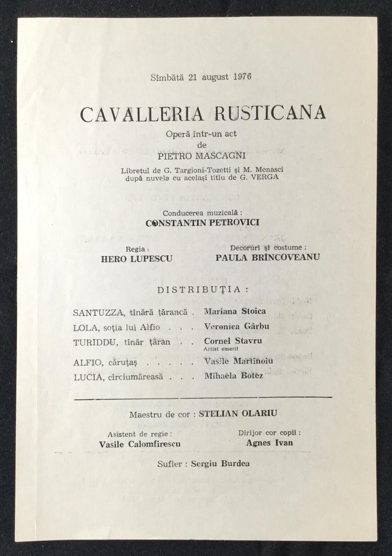 Alfio în Cavaleria Rusticană, 21 aug. 1976 (imaginea 1 din 2)