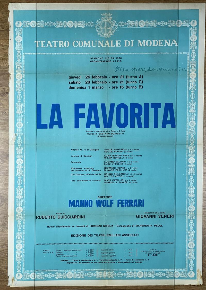 Alfonso în La favorita, 26 feb. 1970