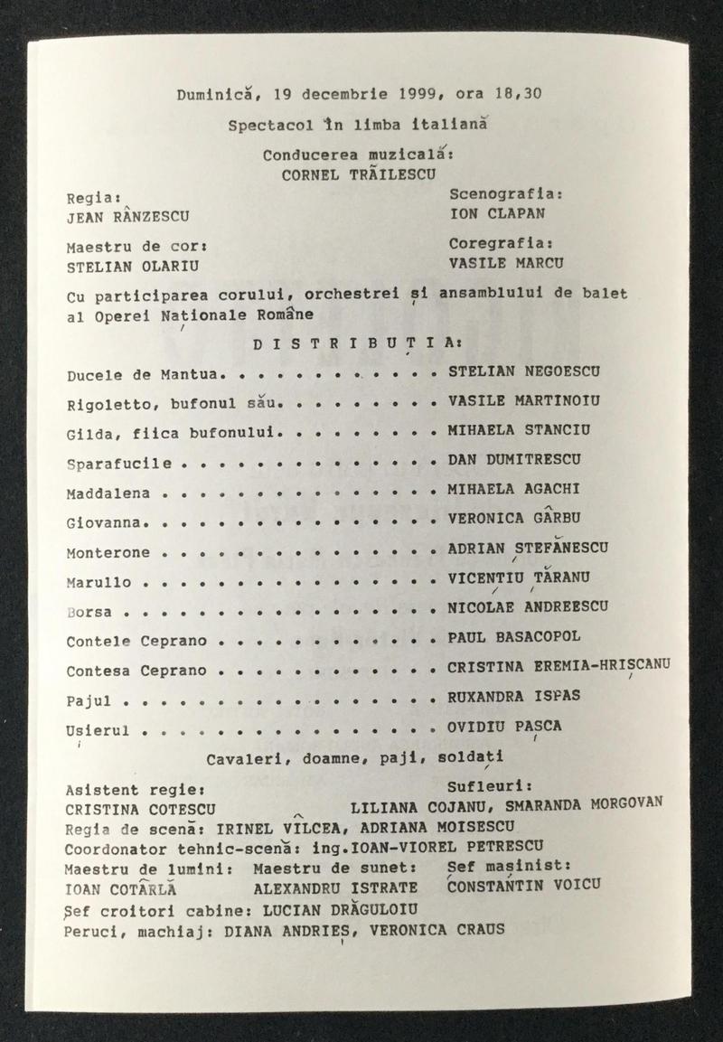 Rigoletto în Rigoletto, 19 dec. 1999 (imaginea 1 din 3)