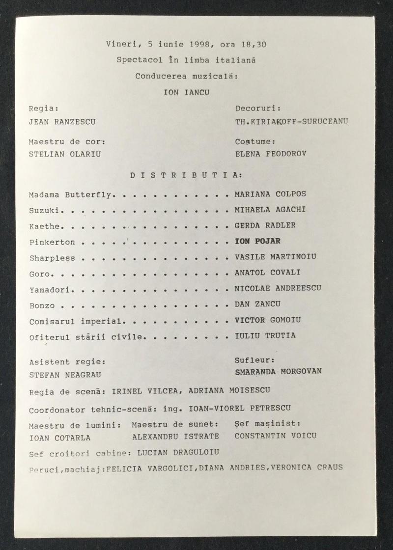 Sharpless în Madama Butterfly, 5 iun. 1998 (imaginea 1 din 2)