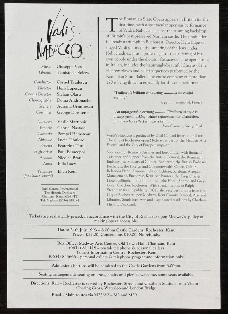 Nabucco în Nabucco, 24 iul. 1993 (imaginea 1 din 2)