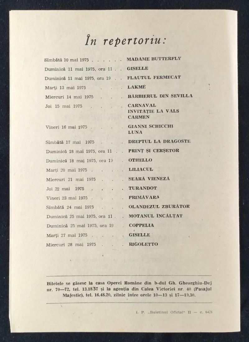 Escamilio în Carmen, 9 mai 1975 (imaginea 2 din 2)