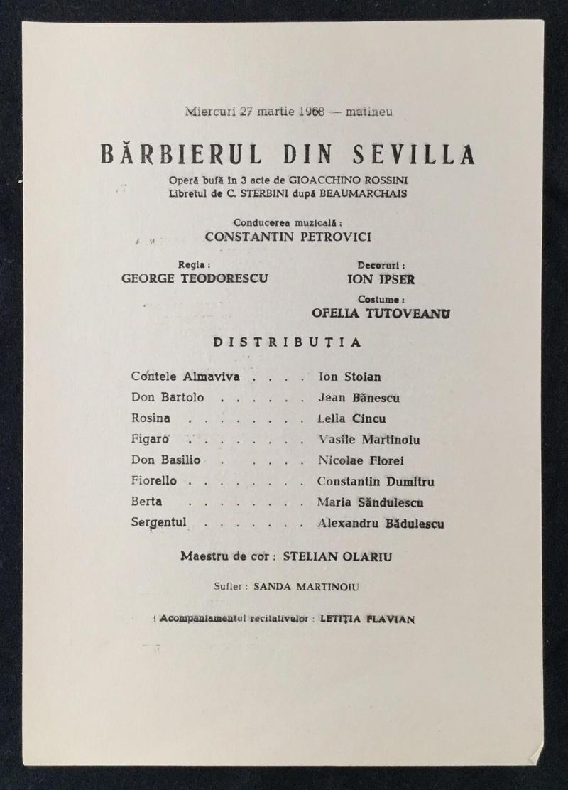 Figaro în Bărbierul din Sevilla, 27 mar. 1968 (imaginea 1 din 2)