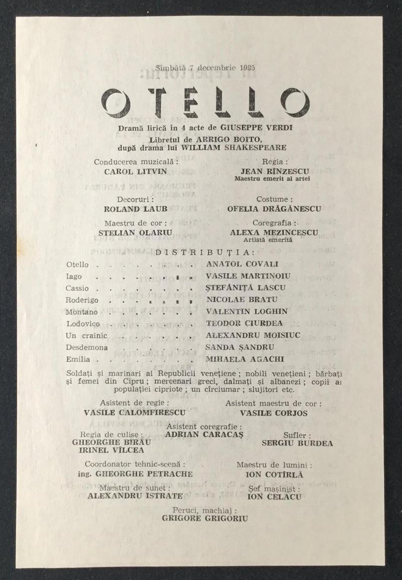 Iago în Otello, 7 dec. 1985 (imaginea 1 din 2)