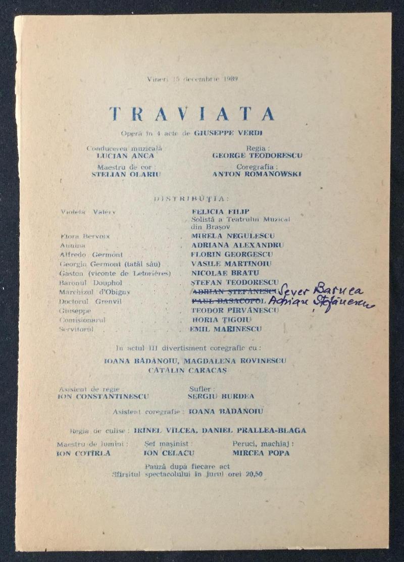Giorgio Germont în Traviata, 15 dec. 1989