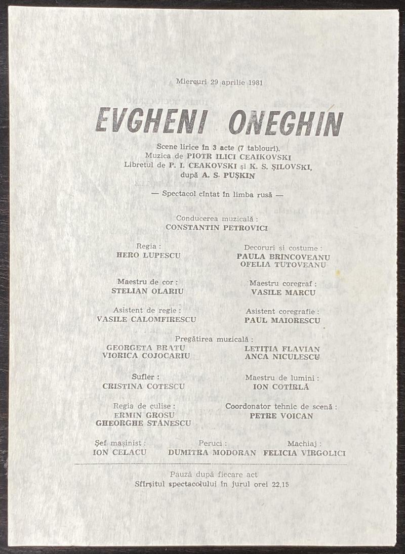 Evgheni Oneghin în Evgheni Oneghin, 29 apr. 1981 (imaginea 1 din 2)