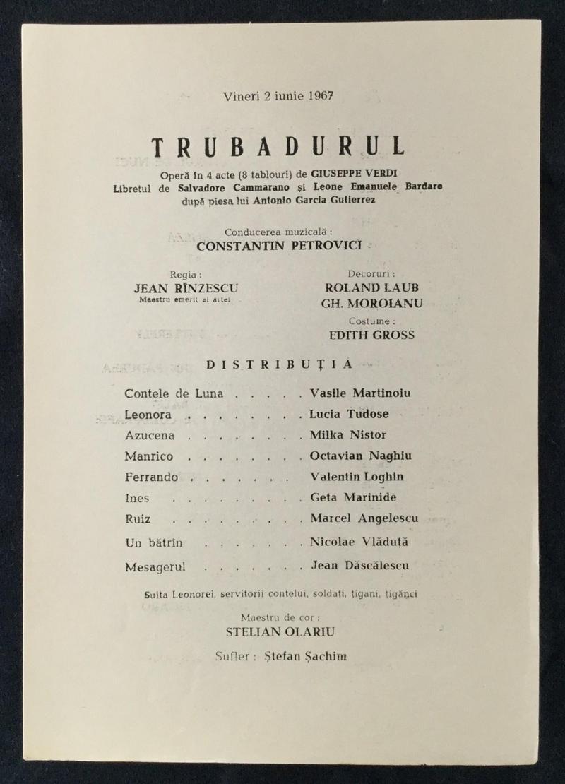 Contele de Luna în Trubadurul, 2 iun. 1967 (imaginea 1 din 2)