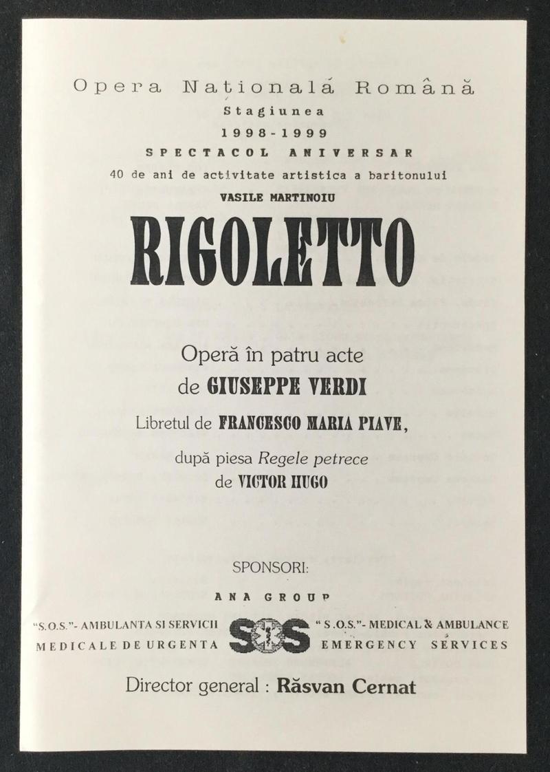 Rigoletto în Rigoletto, 30 apr. 1999 (imaginea 2 din 3)