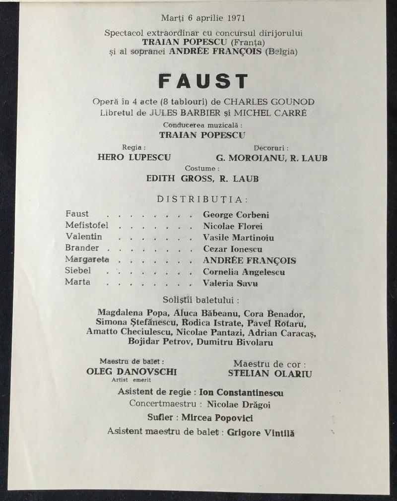Valentin în Faust, 6 apr. 1971 (imaginea 1 din 2)