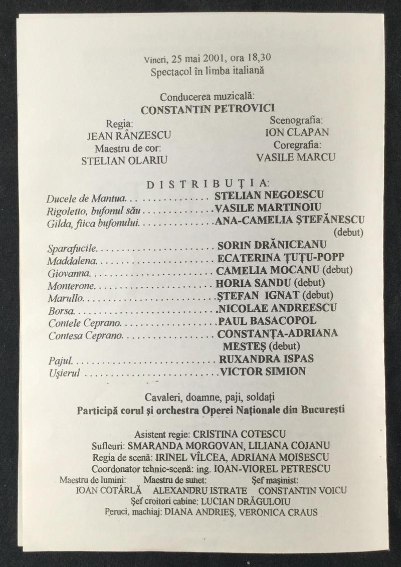 Rigoletto în Rigoletto, 25 mai 2001 (imaginea 1 din 3)