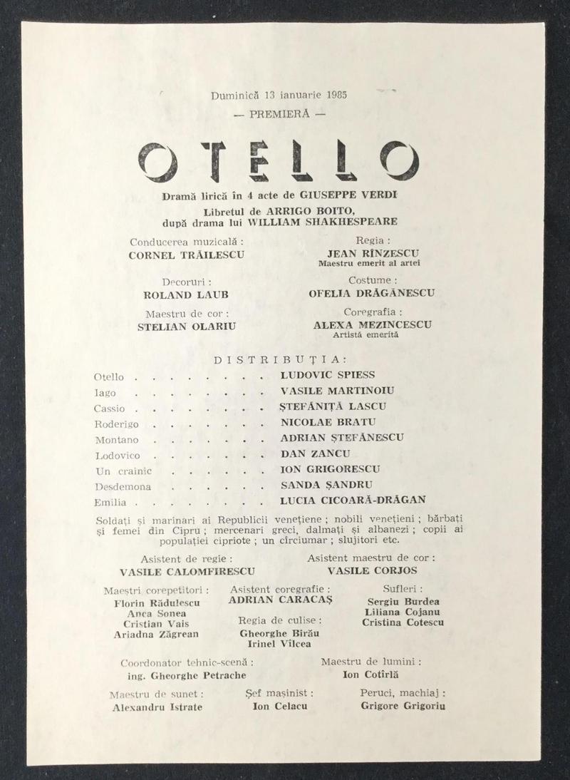 Iago în Otello, 13 ian. 1985 (imaginea 1 din 2)
