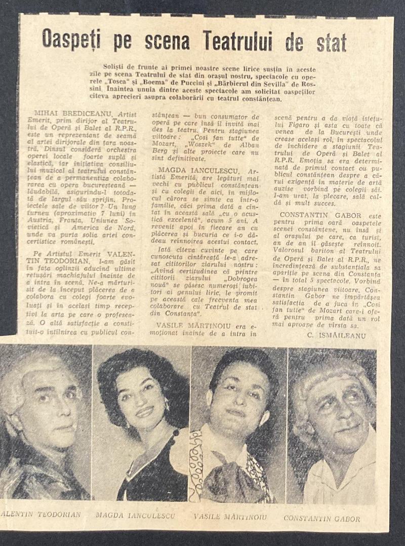 Figaro în Bărbierul din Sevilla, 14 iul. 1965