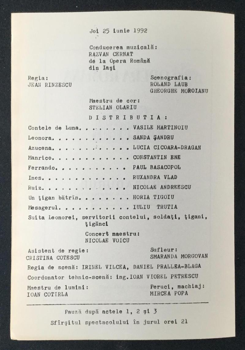 Contele de Luna în Trubadurul, 25 iun. 1992 (imaginea 1 din 3)