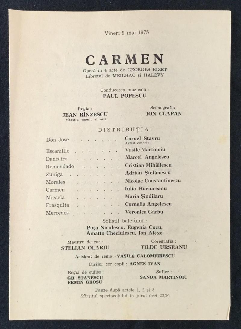 Escamilio în Carmen, 9 mai 1975 (imaginea 1 din 2)