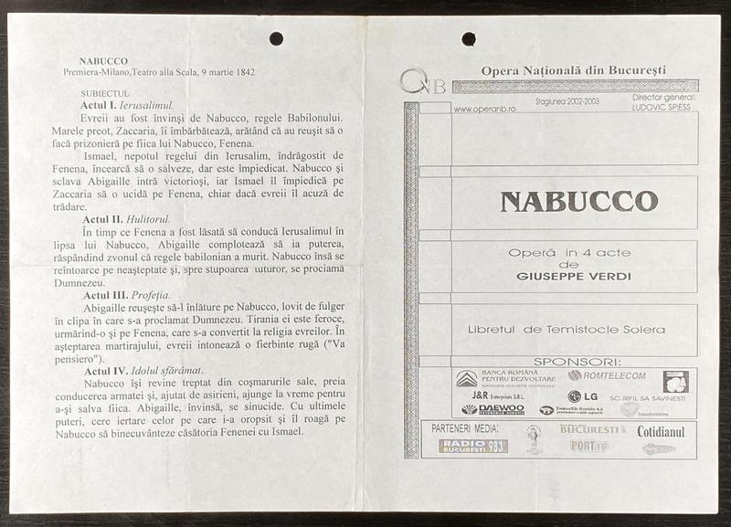 Nabucco în Nabucco, 6 dec. 2002 (imaginea 2 din 2)