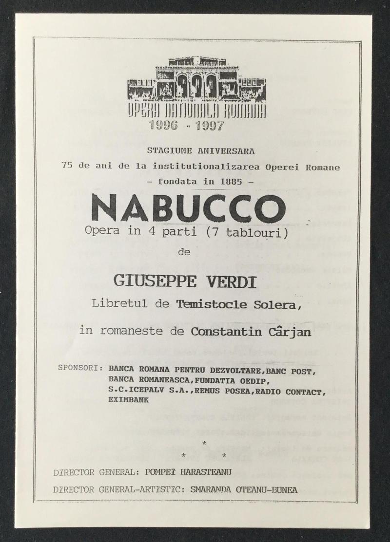 Nabucco în Nabucco, 10 apr. 1997 (imaginea 2 din 3)