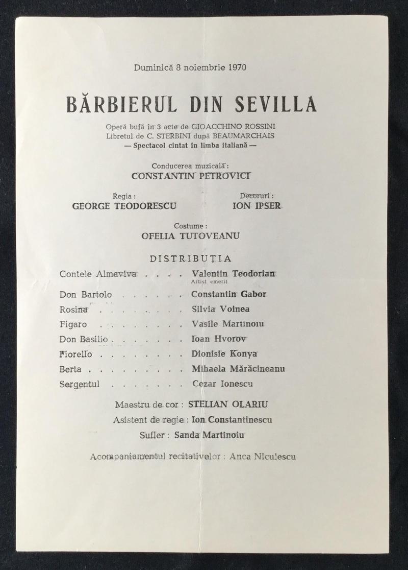Figaro în Bărbierul din Sevilla, 8 nov. 1970 (imaginea 1 din 2)