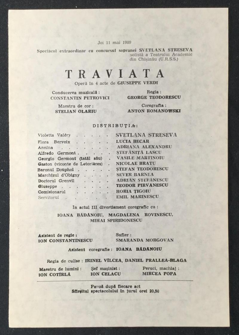 Giorgio Germont în Traviata, 11 mai 1989