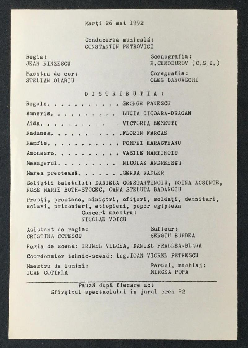 Amonastro în Aida, 26 mai 1992 (imaginea 1 din 2)