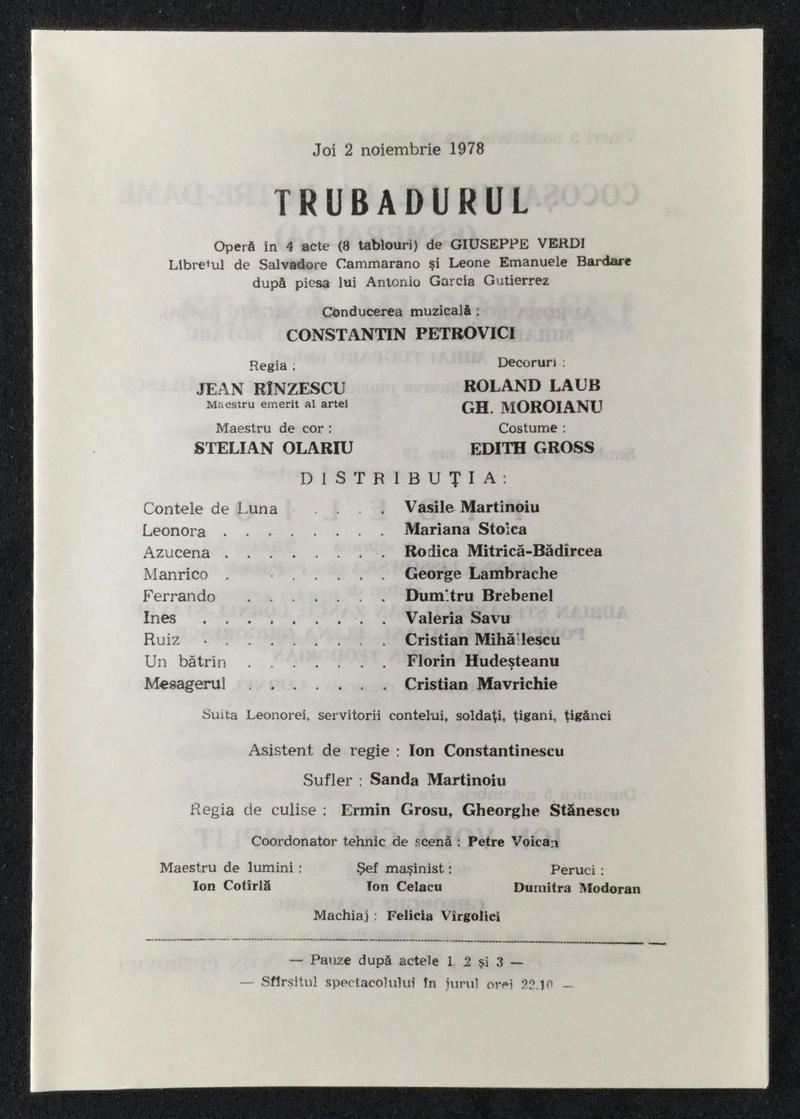 Contele de Luna în Trubadurul, 2 nov. 1978 (imaginea 1 din 2)