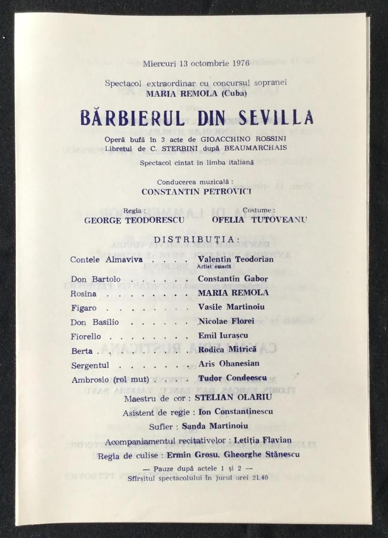 Figaro în Bărbierul din Sevilla, 13 oct. 1976 (imaginea 1 din 2)