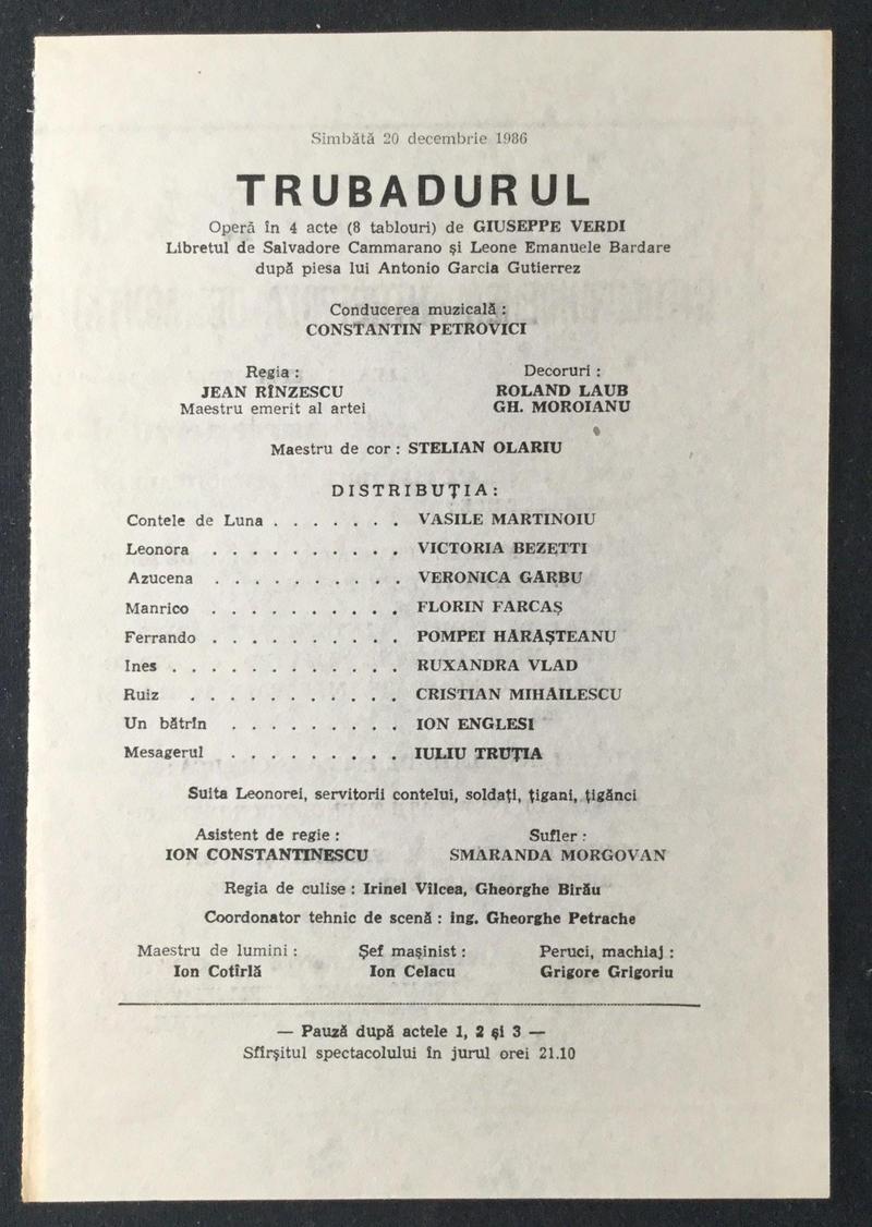 Contele de Luna în Trubadurul, 20 dec. 1986