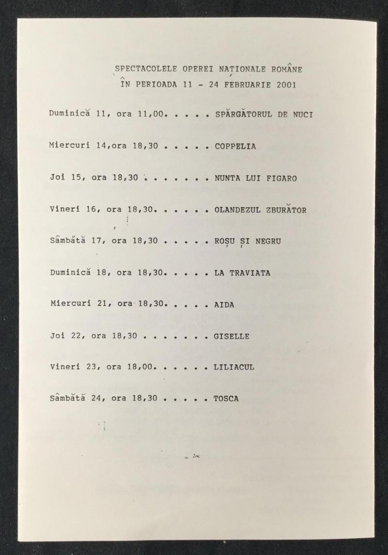 Concert aniversar Verdi cu Vicențiu Țăranu, Dorina Cheșei, Fl. Diaconescu, Roxana Briban, N. Urdăreanu, Cornelia Oncioiu, Iordache Basalic, Ecat. Țuțu, P. Hărășteanu, Mih. Stanciu, A. Alexandru, M. Ghioaldă, G. Năstase, H. Sandu, dirijor Cornel Trăilescu, 10 feb. 2001 (imaginea 3 din 3)