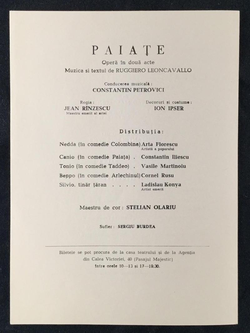 Tonio în Paiațe, 18 oct. 1967 (imaginea 2 din 2)
