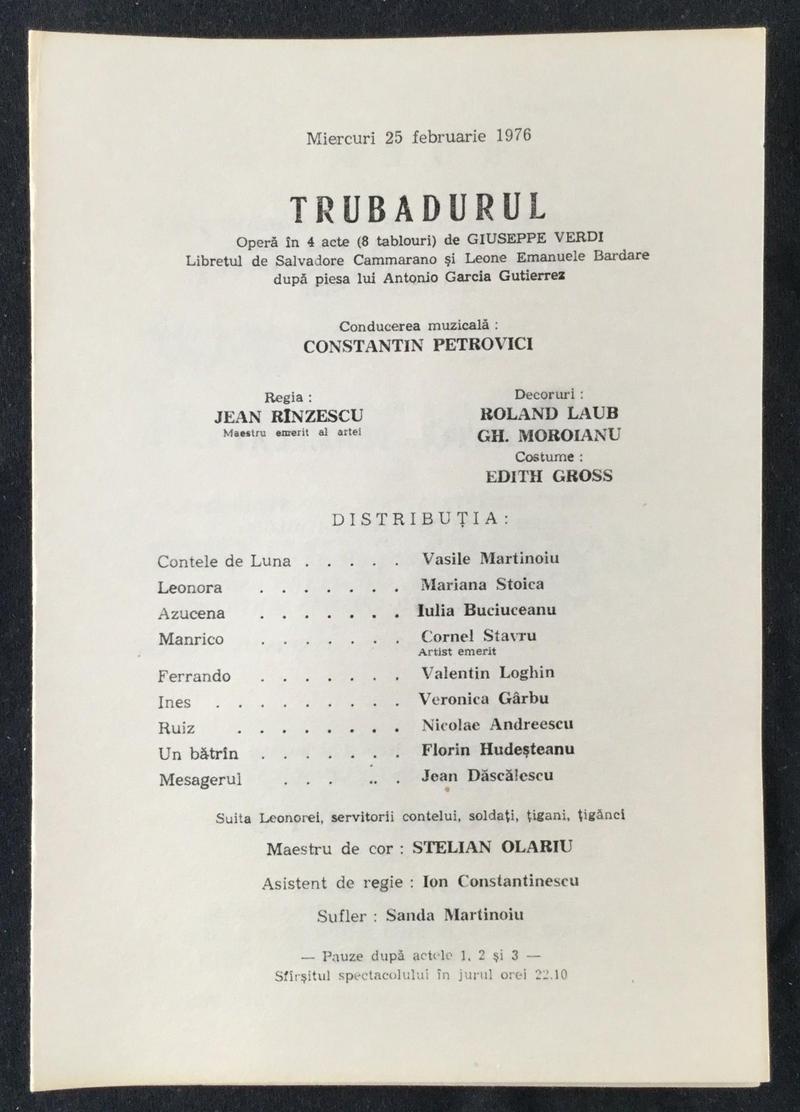 Contele de Luna în Trubadurul, 25 feb. 1976 (imaginea 1 din 2)