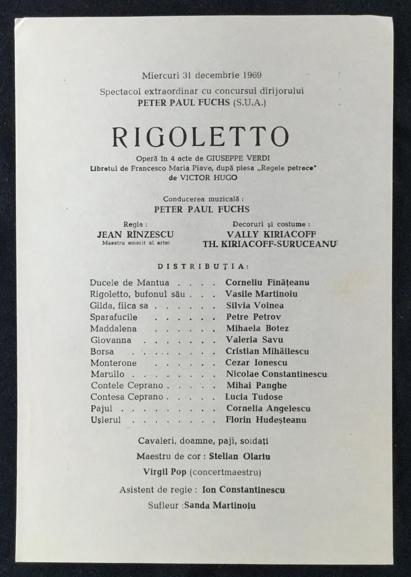 Rigoletto în Rigoletto, 31 dec. 1969