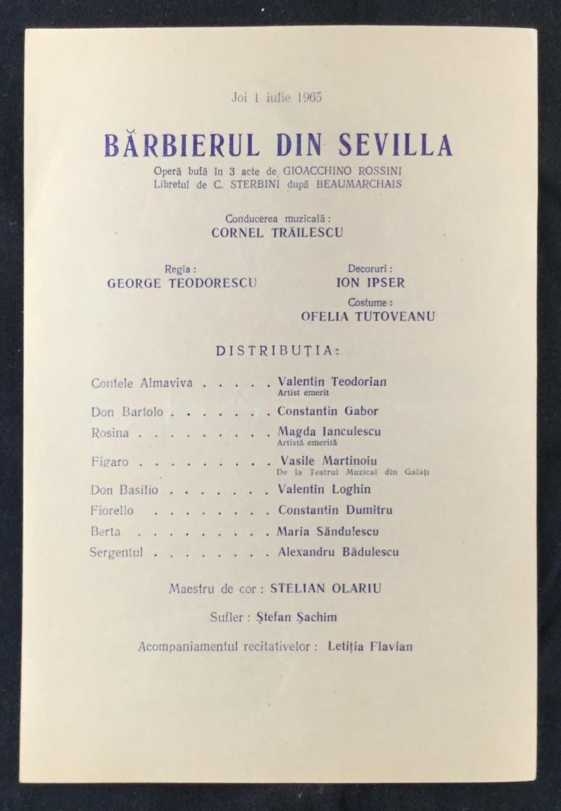 Figaro în Bărbierul din Sevilla, 1 iul. 1965 (imaginea 1 din 2)