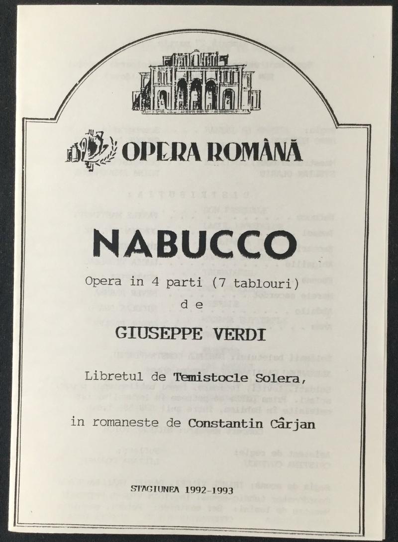 Nabucco în Nabucco, 27 mar. 1993 (imaginea 2 din 3)