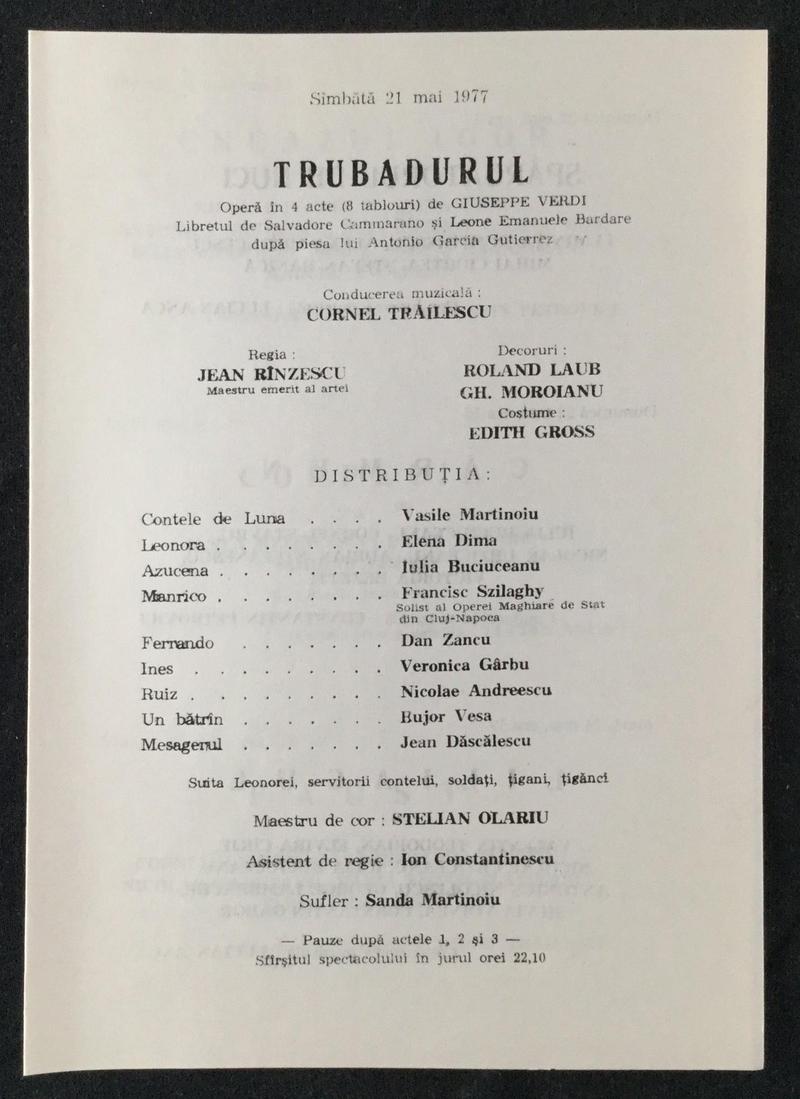 Contele de Luna în Trubadurul, 21 mai 1977 (imaginea 1 din 2)