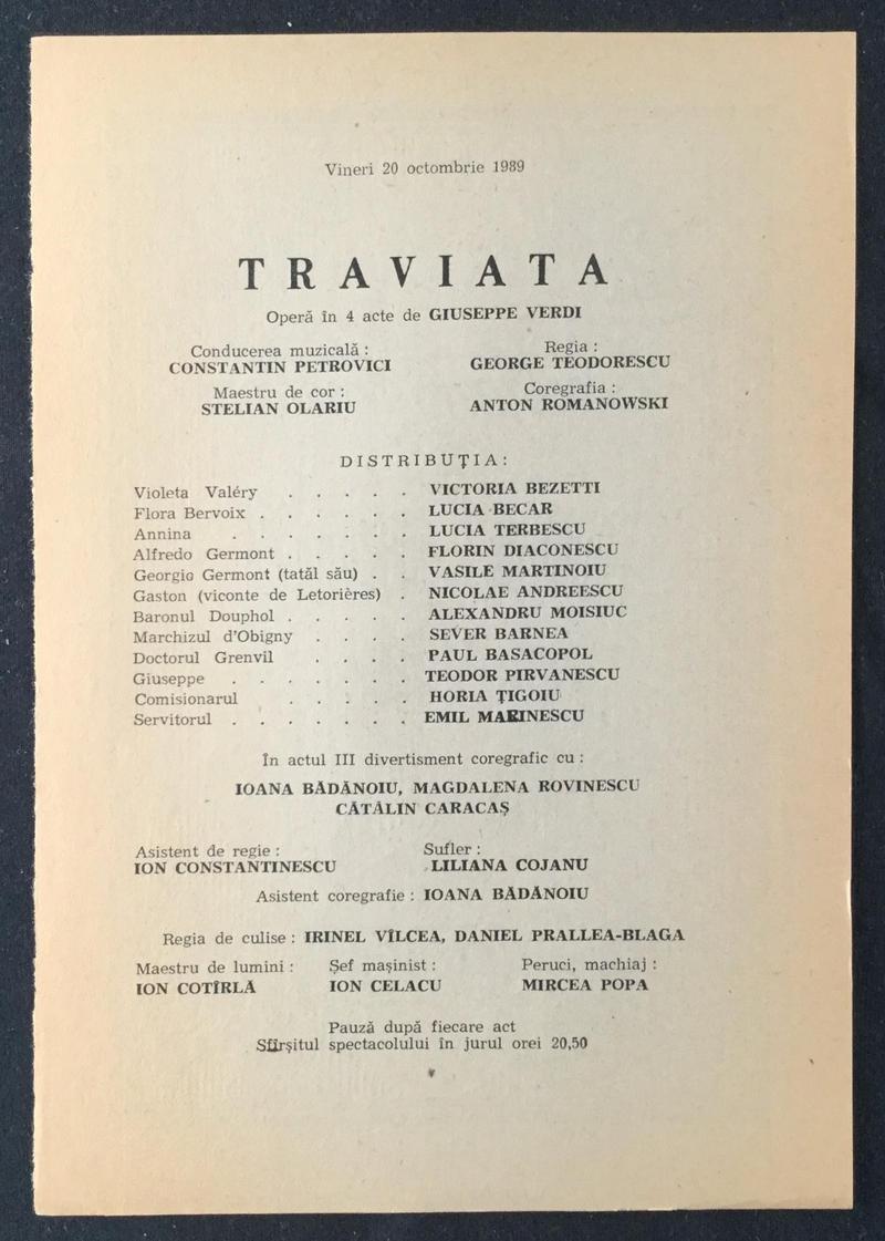 Giorgio Germont în Traviata, 20 oct. 1989